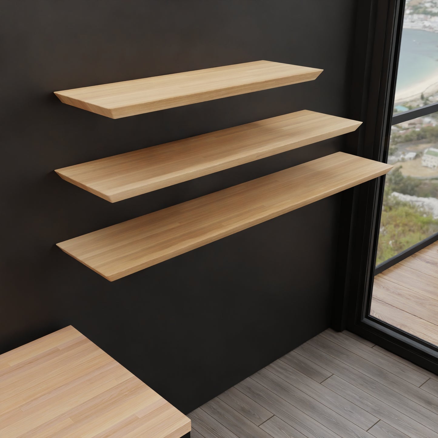 Butcher Block Floating Shelf Kit